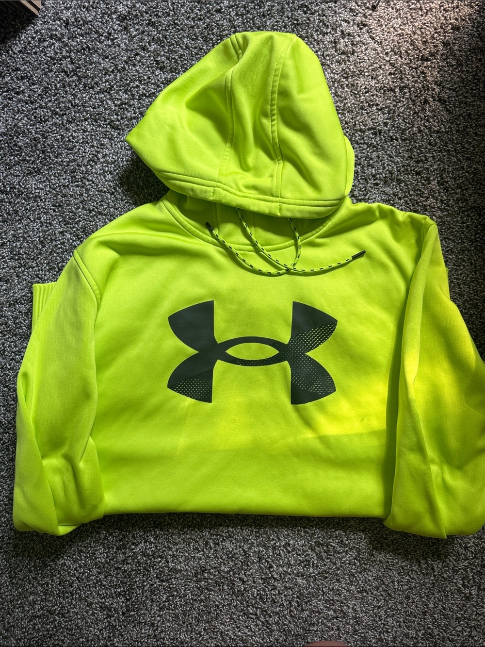 Under Armour Men’s ' Neon Yellow-Green Hoodie with Black Logo